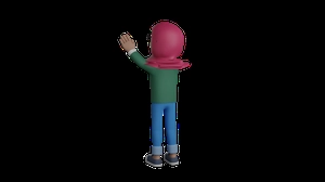 دختر  3d در حال بالا پریدن
