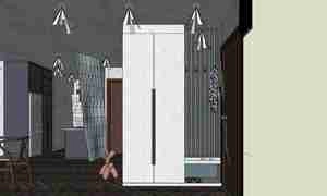 طراحی مدرن و مینیمال در فضای نشیمن و غذاخوری برای اسکچاپ