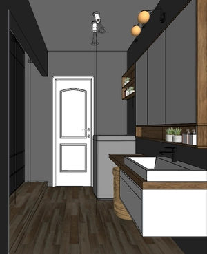 طراحی سرویس بهداشتی و رختشوی‌خانه برای اسکچاپ