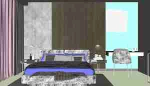 طراحی اتاقی با دکوراسیون مینیمال و مدرن برای اسکچاپ