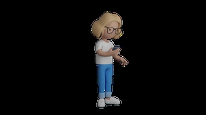 دختر 3d در حال کار با موبایل