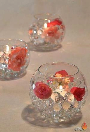 جا شمعی با گل های رز