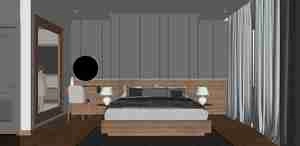 طراحی داخلی اتاق خواب مدرن و مینیمال برای اسکچاپ