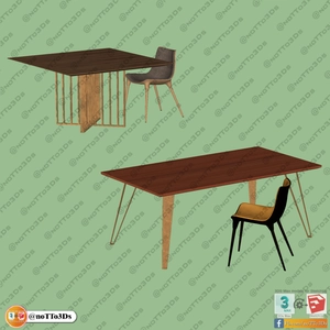 میز و صندلی ناهارخوری مشکی و نارنجی 8  برای اسکچاپ