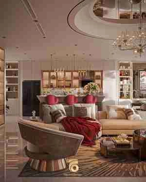 طراحی دکوراسیون لوکس طلایی و لاکچری خانوم بازیگر سوجان