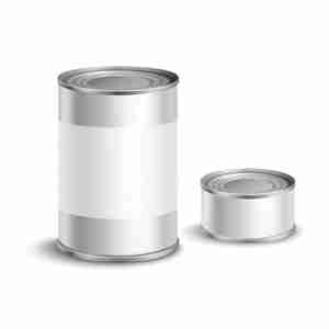 موکاپ قوطی فلزی کنسور  free  tin Can Set eps vector