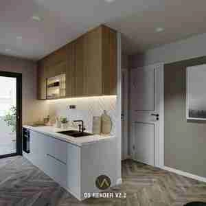 طراحی مدرن و مینیمال در فضای نشیمن و غذاخوری برای اسکچاپ