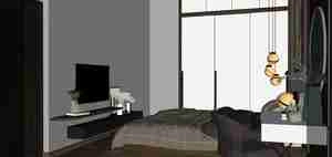 طراحی داخلی اتاق خواب مدرن برای اسکچاپ