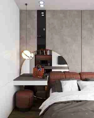 طراحی داخلی اتاق خواب مدرن با لوازم کامل برای اسکچاپ
