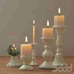 مدلینگ پایه چوبی جا شمعی با خراطی دقیق LEAH CANDLE HOLDERS