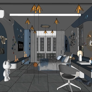 طراحی داخلی اتاق خواب کودک پسرونه برای اسکچاپ