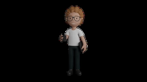 دختر 3d گرافیکی با لیوان قهوه