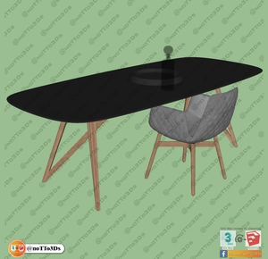 میز و صندلی ناهارخوری از برند Freifrau برای اسکچاپ