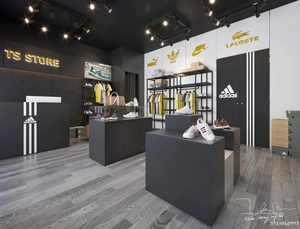 طراحی داخلی فروشگاه لوازم ورزشی برای اسکچاپ