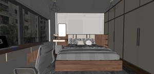 طراحی داخلی اتاق خواب مدرن و مینیمال برای اسکچاپ