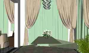 طراحی داخلی فضای نشیمن و پذیرایی نئوکلاسیک برای اسکچاپ