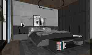 طراحی داخلی اتاق خواب مدرن برای اسکچاپ