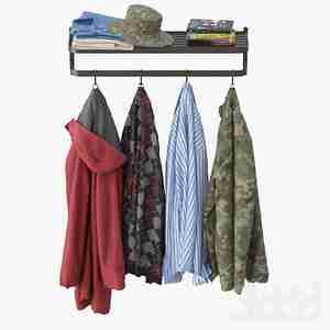 آبجکت لباس توی رخت آویز Wall coat rack