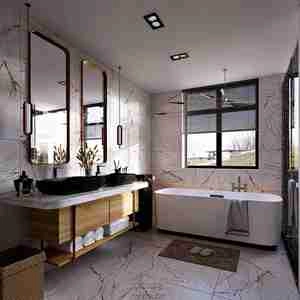 طراحی حمام و سرویس بهداشتی مدرن و مینیمال برای اسکچاپ