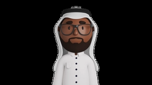 کاراکتر پسر 3d گرافیکی با لباس عربی