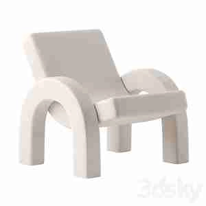 صندلی راحتی رنگ سفید Arco Lounge Chair by Dusty Deco