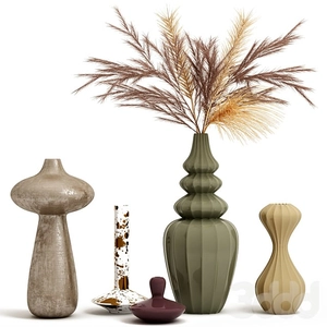 مجموعه ای از گلدان های دکوری.