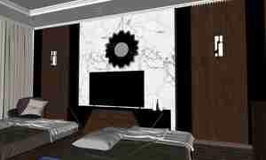 هماهنگی رنگ‌ها و سادگی در طراحی اتاق خواب مدرن برای اسکچاپ