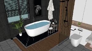 طراحی داخلی حمام و سرویس بهداشتی مدرن برای اسکچاپ