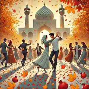 10 تصویر از رقص شادی مردم برای شب یلدا با هوش مصنوعی