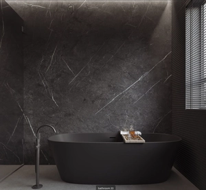 روشوی تمام سنگ مشکی با رگه سفید کابین دودی