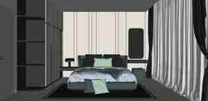 طراحی داخلی اتاق خواب مدرن برای اسکچاپ