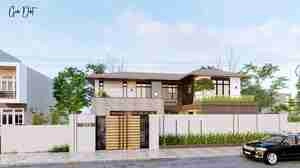 طراحی نما مدرن برا سقف شیبدار برای اسکچاپ