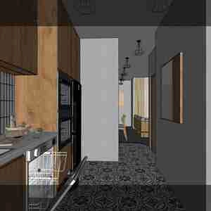 فضای داخلی آپارتمان مسکونی مدرن برای اسکچاپ