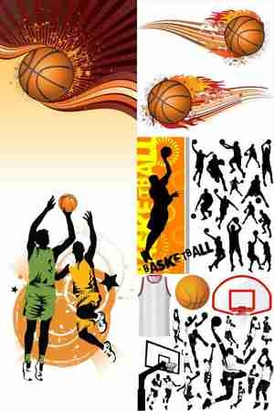 وکتور برای بسکتبال پوستر لایه باز Basketball silhouette eps