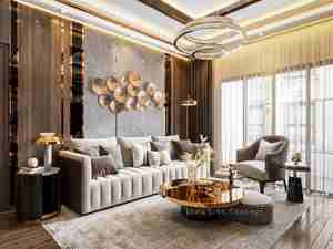 طراحی داخلی اتاق خواب و نشیمن و آشپزخانه مدرن برای اسکچاپ