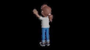 دختر  3d در حال بالا پریدن