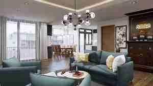 طراحی داخلی فضای نشیمن مدرن برای اسکچاپ