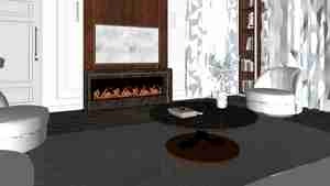 طراحی داخلی نشیمن کلاسیک برای اسکچاپ