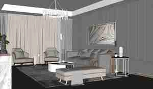 طراحی داخلی فضای نشیمن مدرن برای اسکچاپ