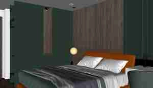 اتاق خواب مدرن با الهام از طبیعت برای اسکچاپ