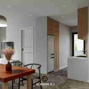 طراحی مدرن و مینیمال در فضای نشیمن و غذاخوری برای اسکچاپ