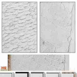 دیوار گچ بری  Boho Gray Relief Plaster Wall Art