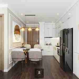 طراحی نشیمن و آشپزخانه مدرن و چشم‌نواز برای اسکچاپ