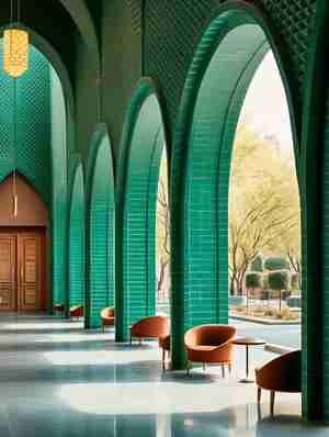 ستون های فیروزه ای آرک طراحی هوش مصنوعی