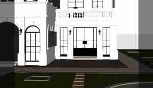 خانه‌ای کلاسیک با جذابیت شبانه در باغی دل‌انگیز برای اسکچاپ