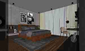 طراحی داخلی اتاق خواب مدرن برای اسکچاپ