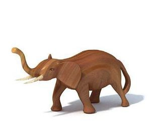 دکوری فیل خشمگین چوبی