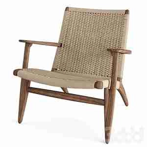 صندلی چوب راحتی با بافت سفید
