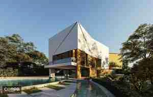 طراحی نما ویلایی مدرن برای اسکچاپ