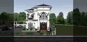 طراحی ویلا و محوطه مدرن برای اسکچاپ